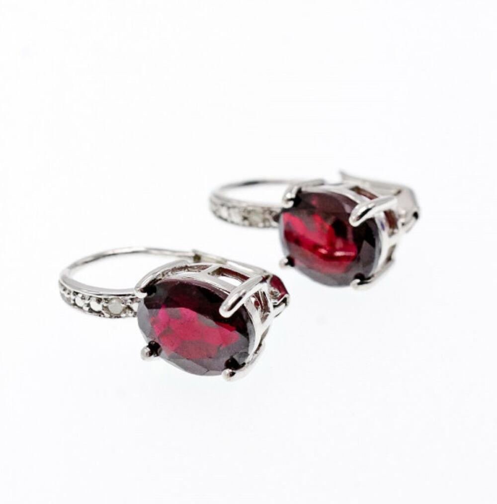 925 Sterling Silver Almandine Earrings